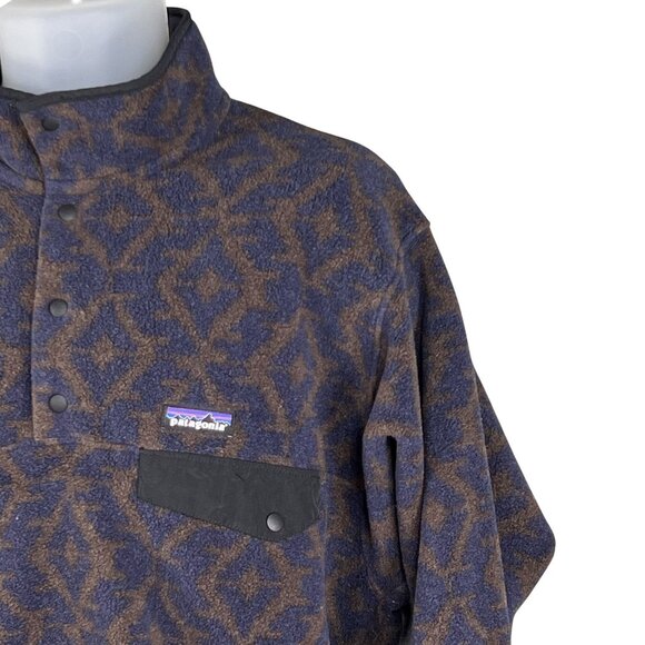Patagonia Synchilla Mens M Aztec Snap Fleece Pullover Oversized Southwest Jacket - Picture 9 of 16